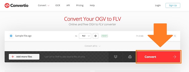 Convertio OGV To FLV Convert Now
