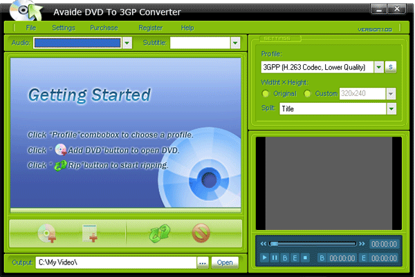 Avaide DVD To 3GP Converter Screenshot