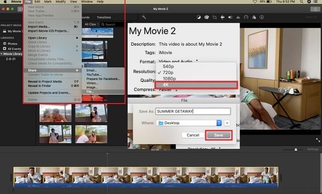 ABI MOV iMovie Ajustar preferencias Paso 1