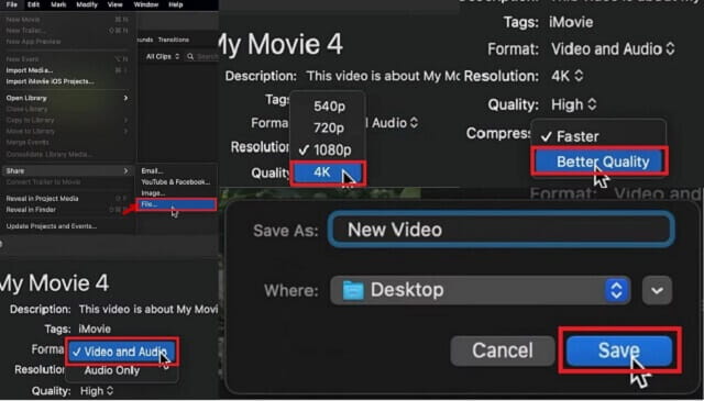 iMovie Ayarlarını Ayarla Adım2 AVI'yi MP4'e Dönüştür