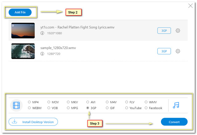 WMV 3GP Online Convert File