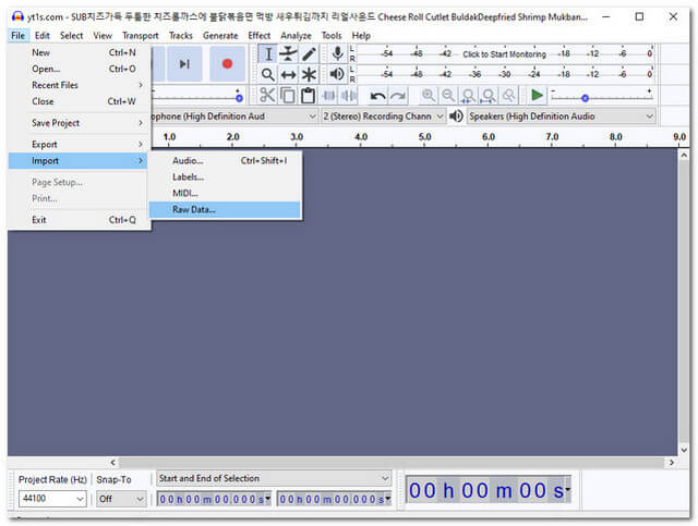 Fichier Audacity AVI WAV