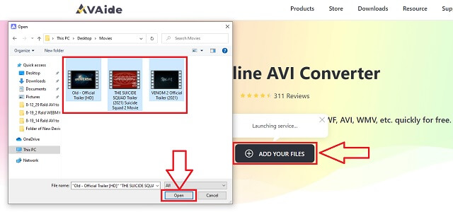 FLV AVI AVAide Import Files