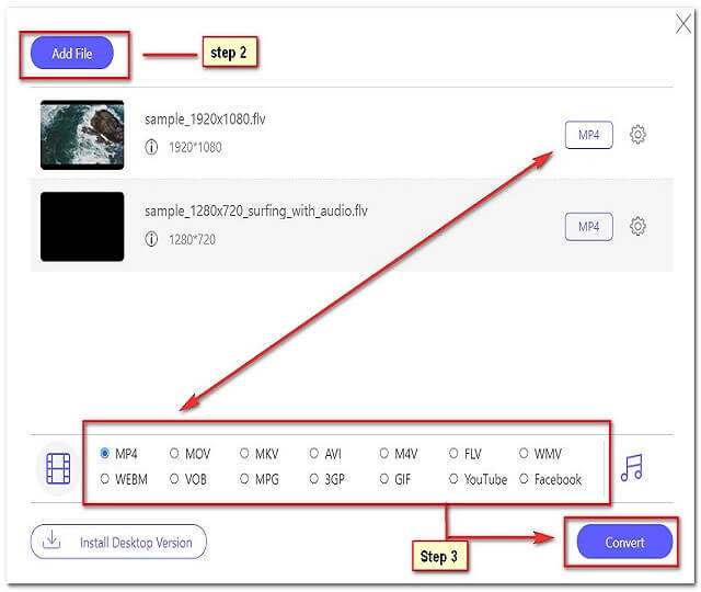 FLV MP4 Online Convert File