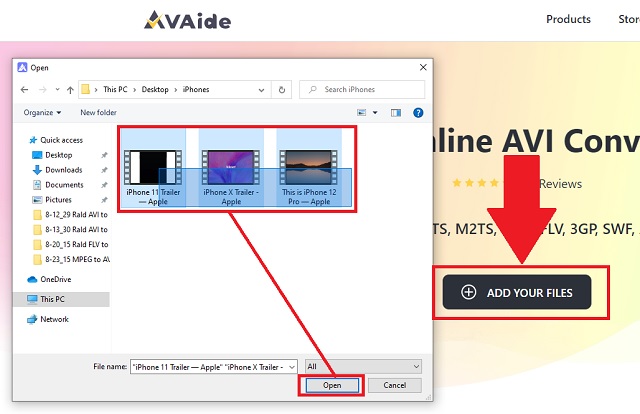 M4V AVI AVaide Import Files