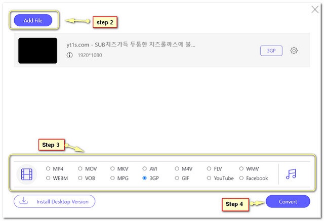 Fichier de conversion en ligne MKV 3GP