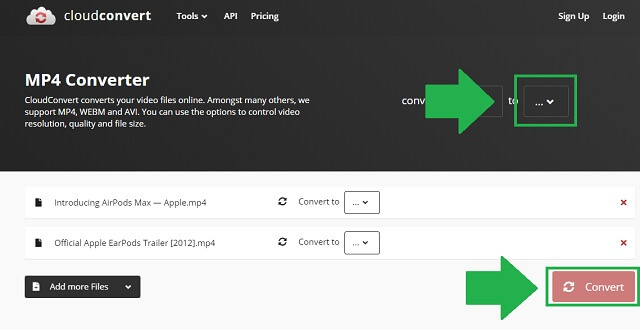 Container MOV DivX Cloudconvert