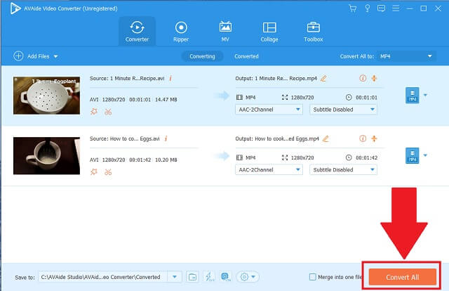 Emplacement de conversion MPEG AVI AVAide