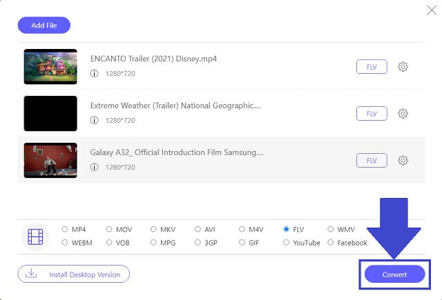 MPEG FLV AVAide Commencer le processus