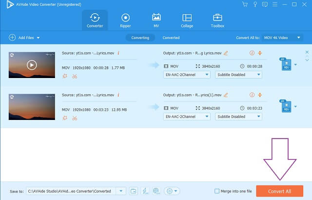 Fichier de conversion MPEG MOV