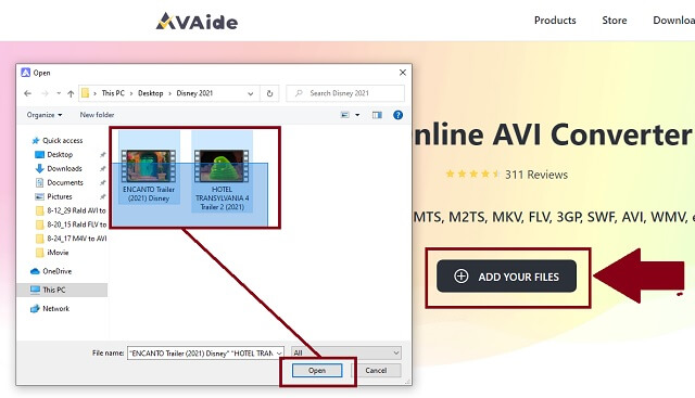 MTS AVI AVAide Télécharger des fichiers