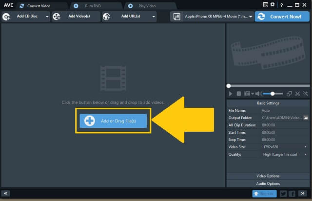 Importation Anyvideoconvert MTS FLV