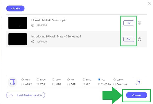 MTS FLV AVAide Start Convert