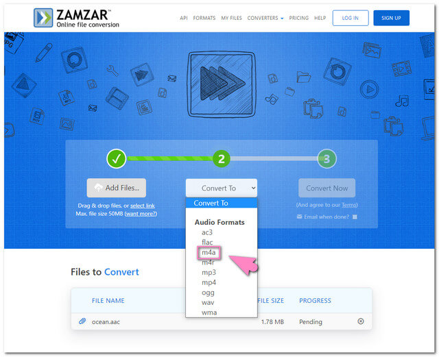 AAC M4A Zamzar 파일