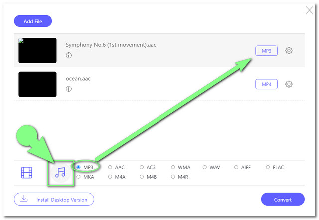 AAC MP3 Online Set File