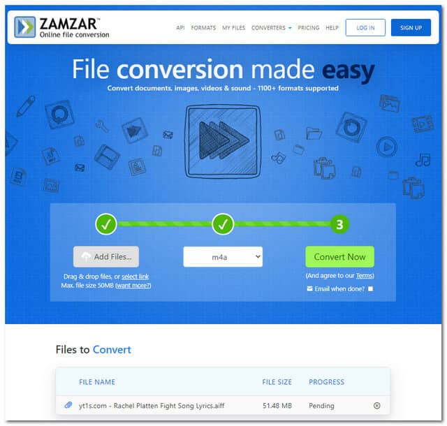 AIFF M4A Zamzar File