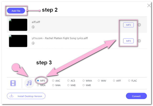 AIFF MP3 在线设置文件