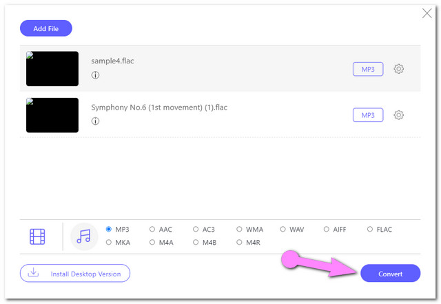 FLAC MP3 Online Convert File