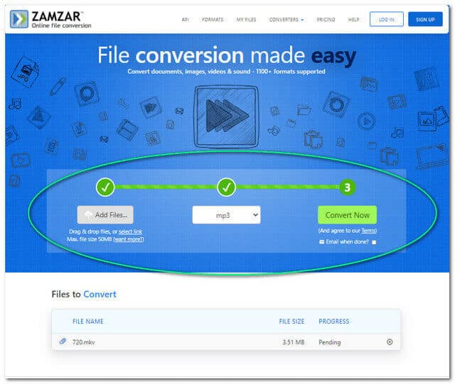 MKV MP3 Zamzar File