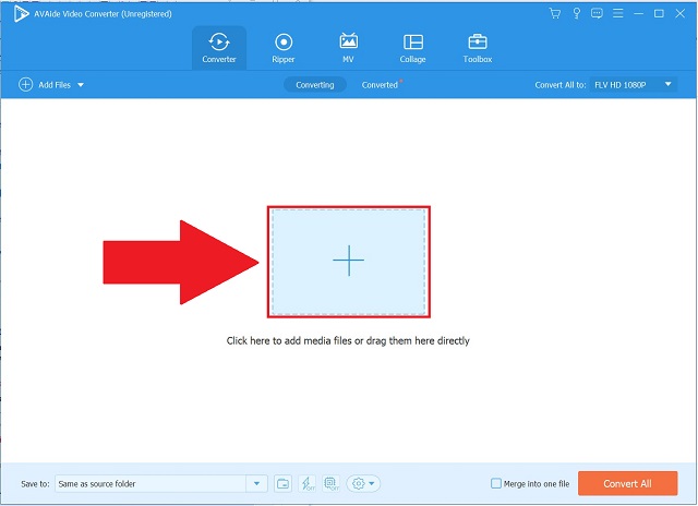 AVAide DV To FLV Upload DV Files