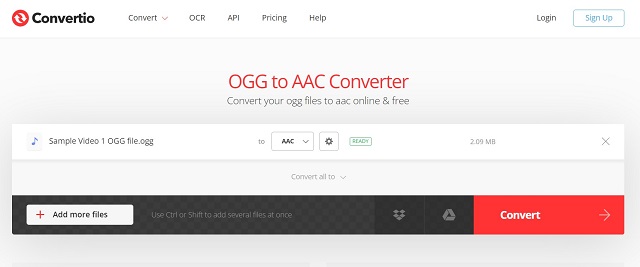 Convertio Konvertieren Sie OGG in AAC