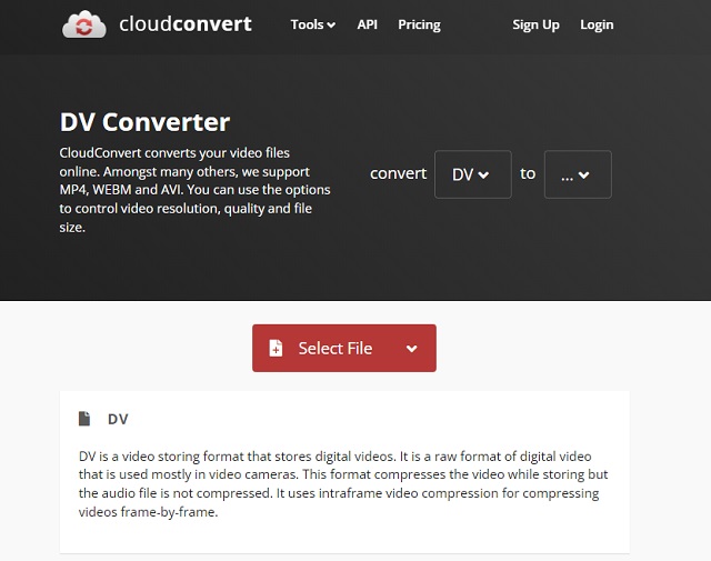 Fichier de conversion DV AVI Cloud