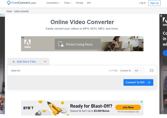 F4V AVI Online Freeconvert