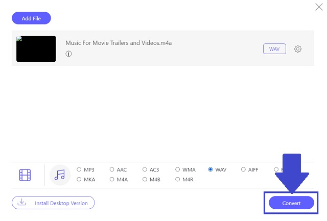 FLAC WAV AVAide Commencer la conversion