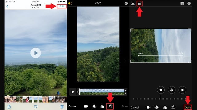 iPhone Rotiți videoclipul pentru Instagram