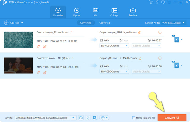 MTS WAV Convert File