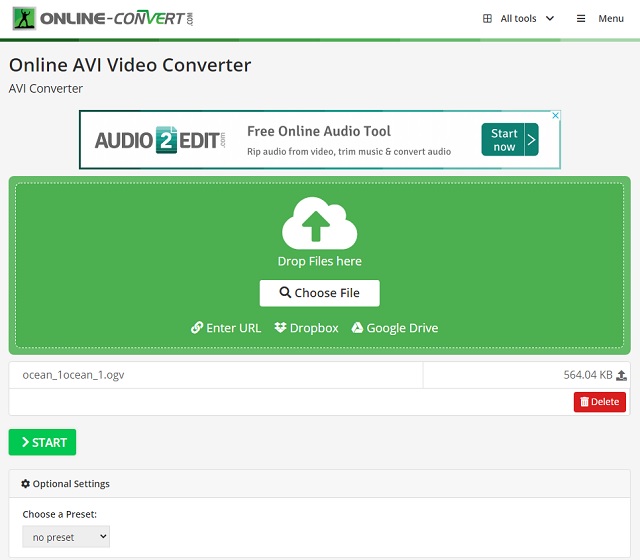 OGV AVI Online-Convert