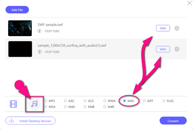 SWF WAV Online Set File