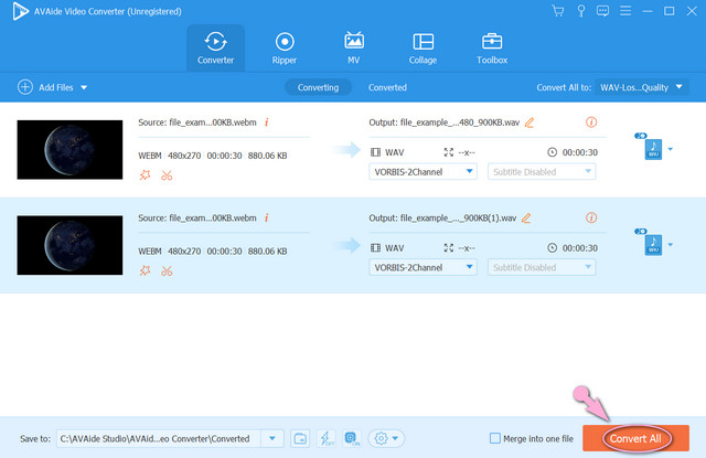 WebM WAV Convert File