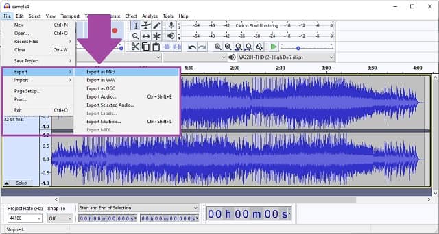 WMA MP3 Audacity Convert