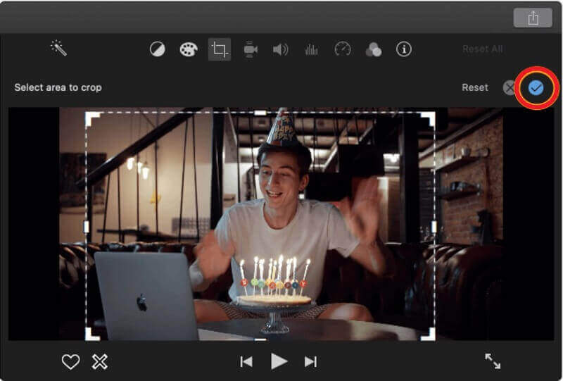 Crop Video iMovie Check The Blue Mark