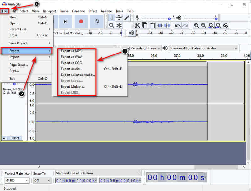 Export Choose Format