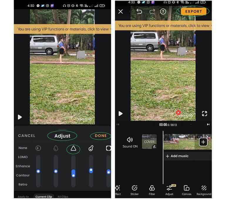 إصلاح Blur Video VivaVideo Enhance