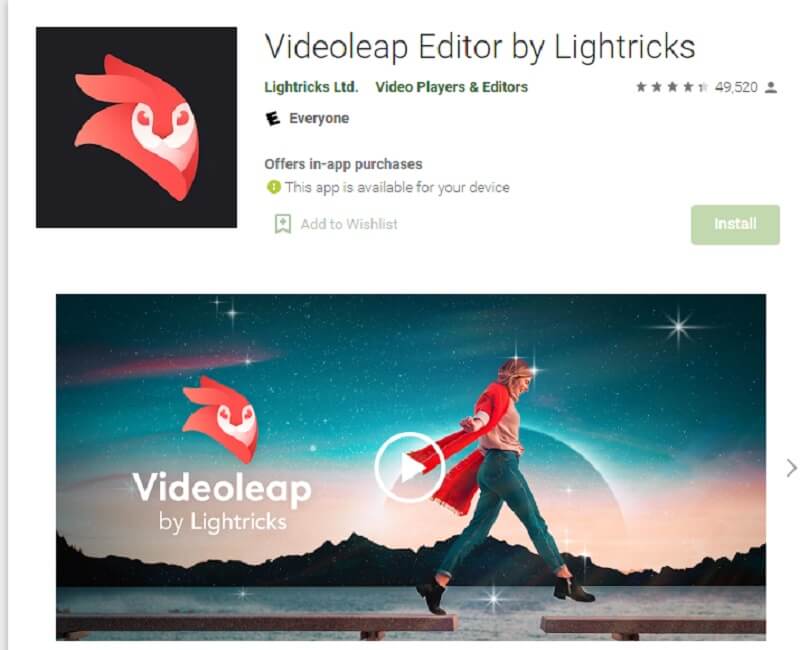 Усилитель мобильного видео Videoleap