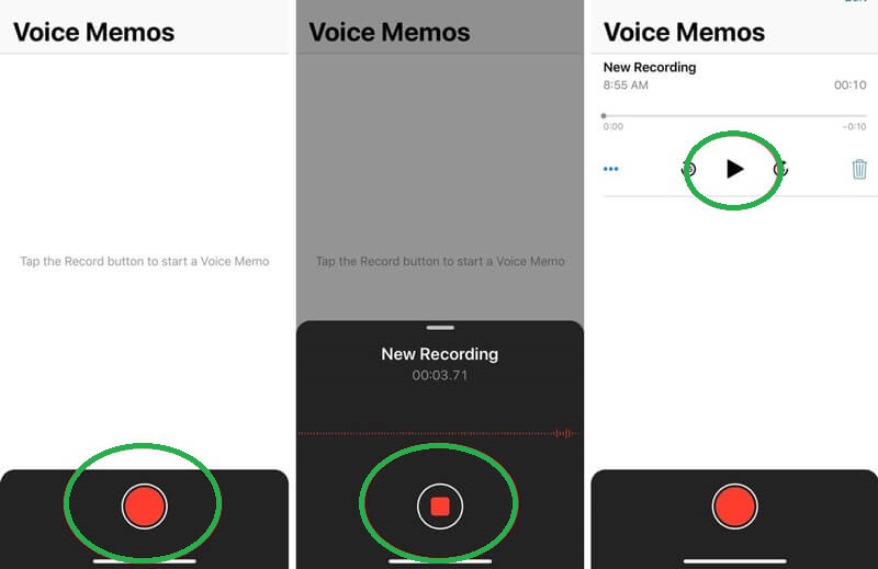 Запись аудио на iPhone Voicememo