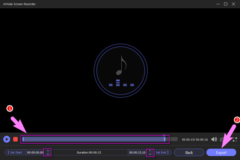 Esportazione del registratore audio