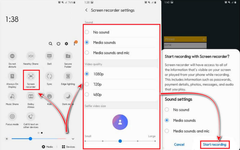 Samsung Recorder Setting