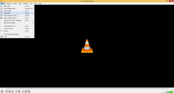 Open Disc in VLC