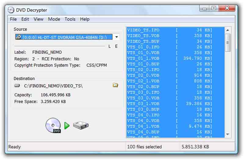 DVD расшифровщик Скриншот DVD Ripper