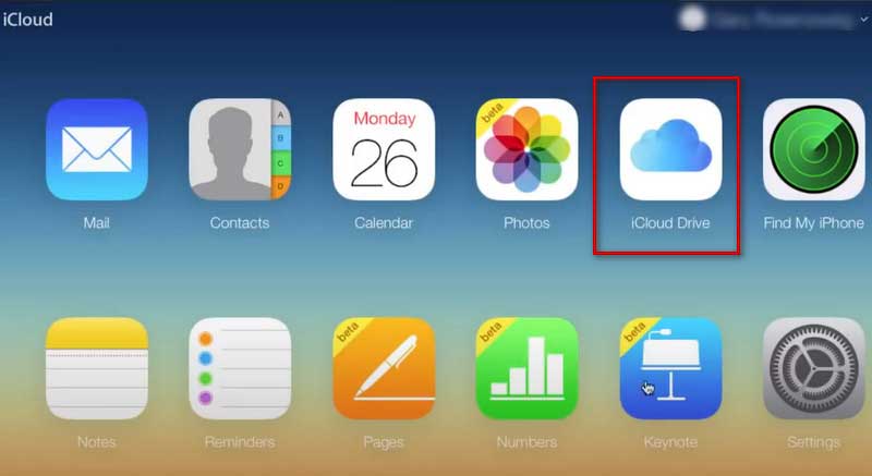 iCloud בחר