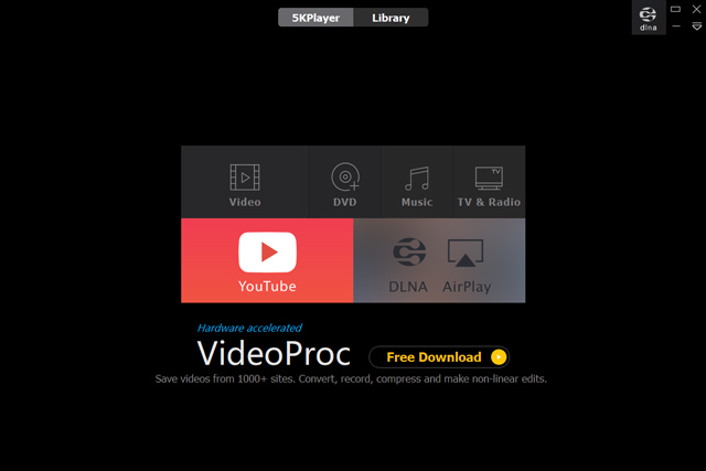 برنامج VLC البديل لنظام التشغيل Mac Windows 5KPlayer