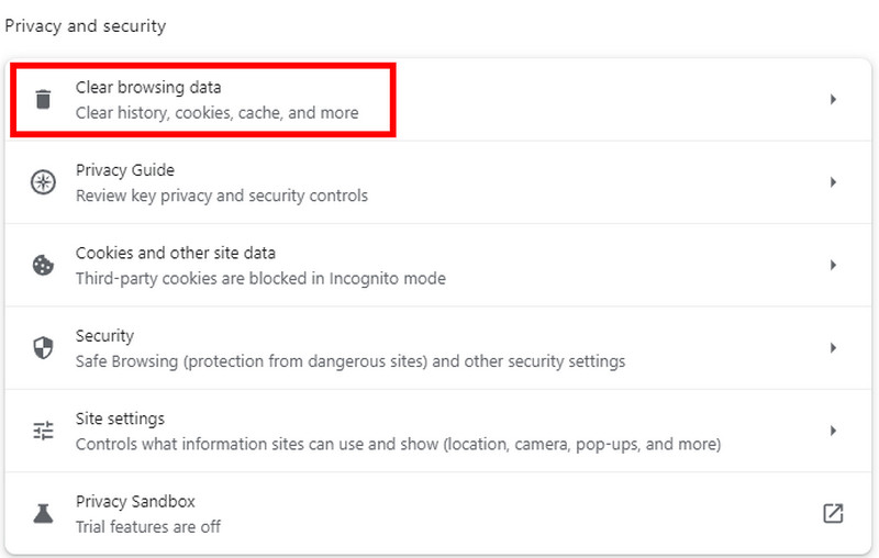 Clear Cache and Cookies