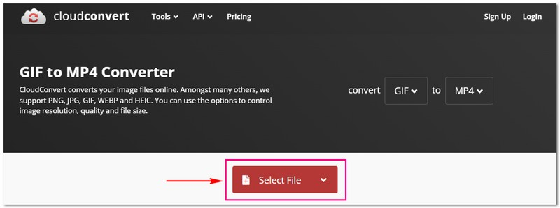 CloudConvert Convert GIF to MP4