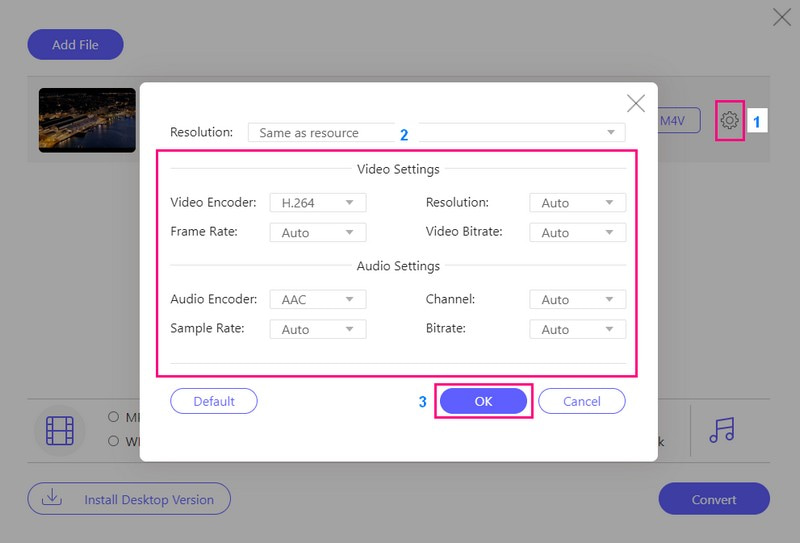 Modificar la configuración de vídeo y audio