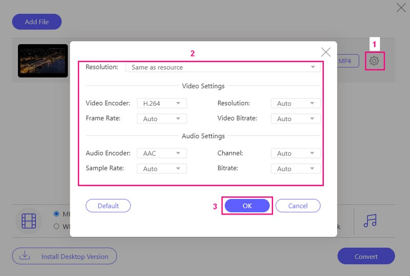 Modify Video and Audio Settings