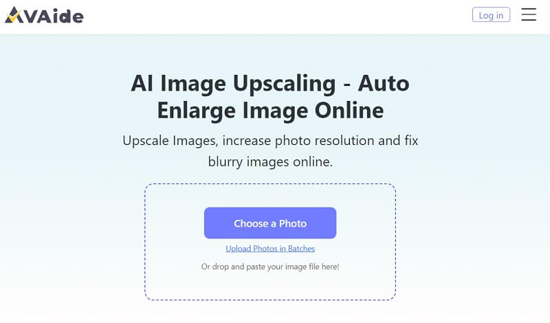 Avaide Image Upscaler ממשק